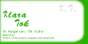 klara tok business card